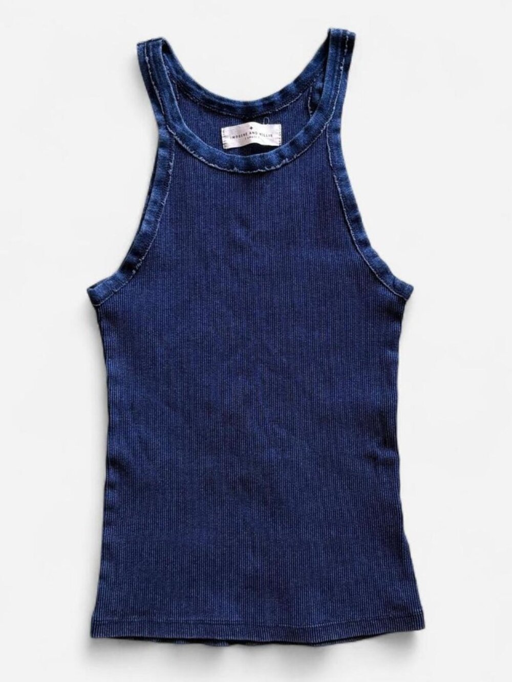 Imogene + Willie Women's Navy and Blue Ribbed Racerback Tank